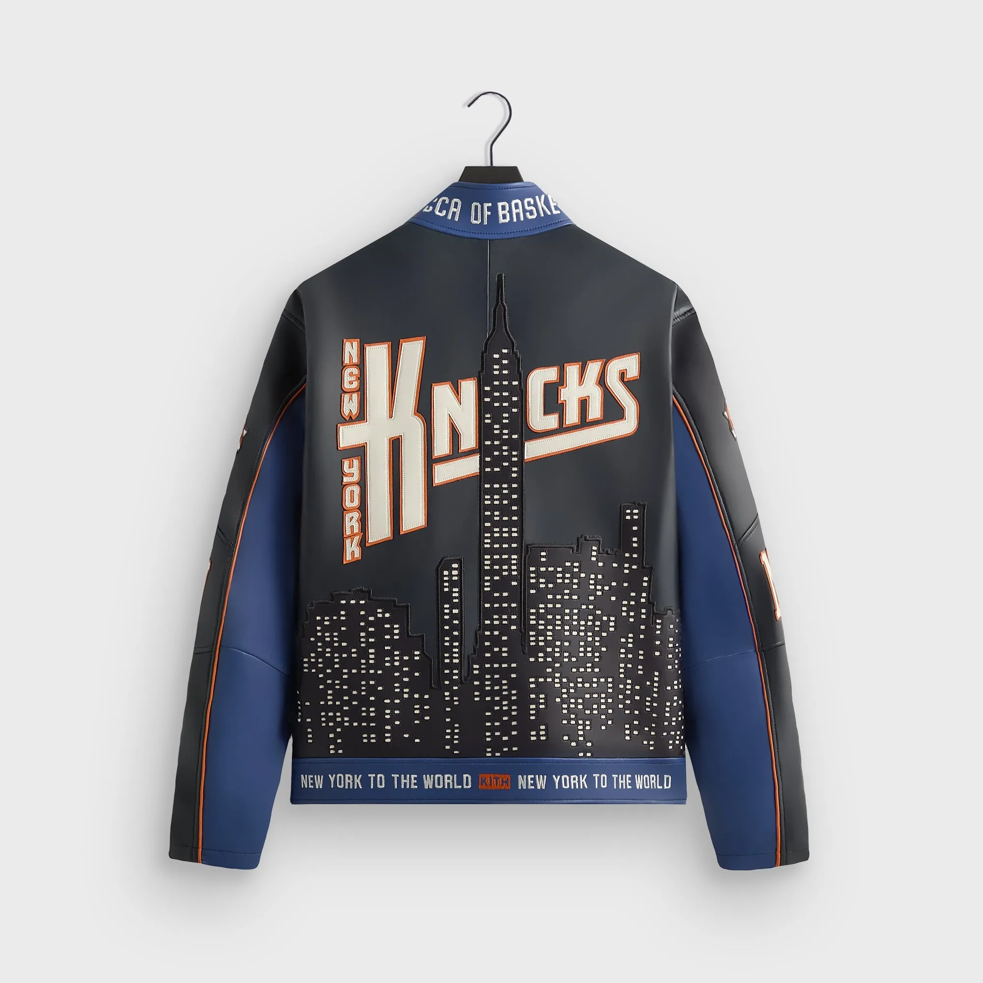 Kith for the New York Knicks Leather Moto Jacket - Nocturnal sold by Kith product image thumbnail 4