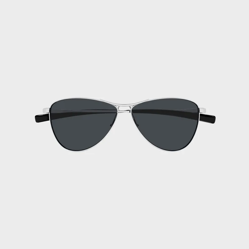 Saint Laurent SL 831 Vesper Sunglasses - Silver / Grey sold by Kith