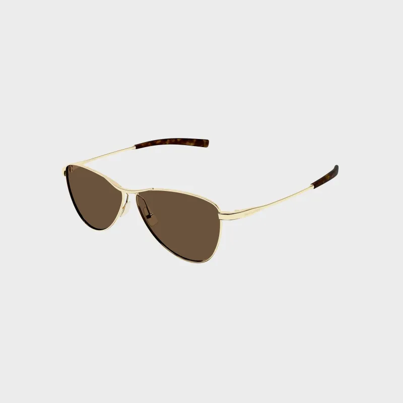 Saint Laurent SL 831 Vesper Sunglasses - Gold / Brown sold by Kith