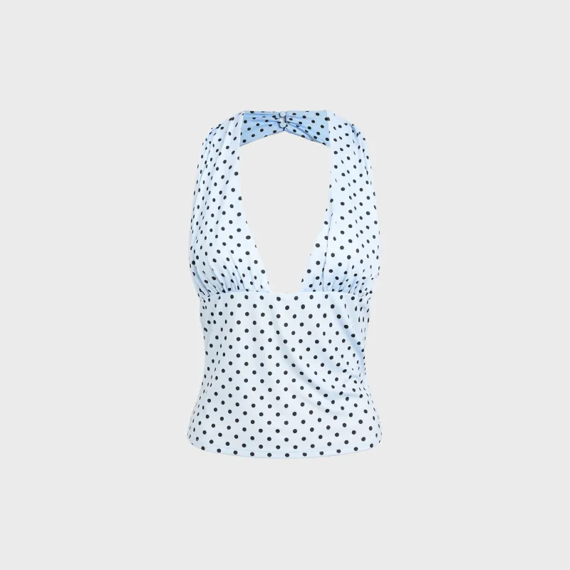 Miaou Mathilde Top - Blue Small Dot sold by Kith