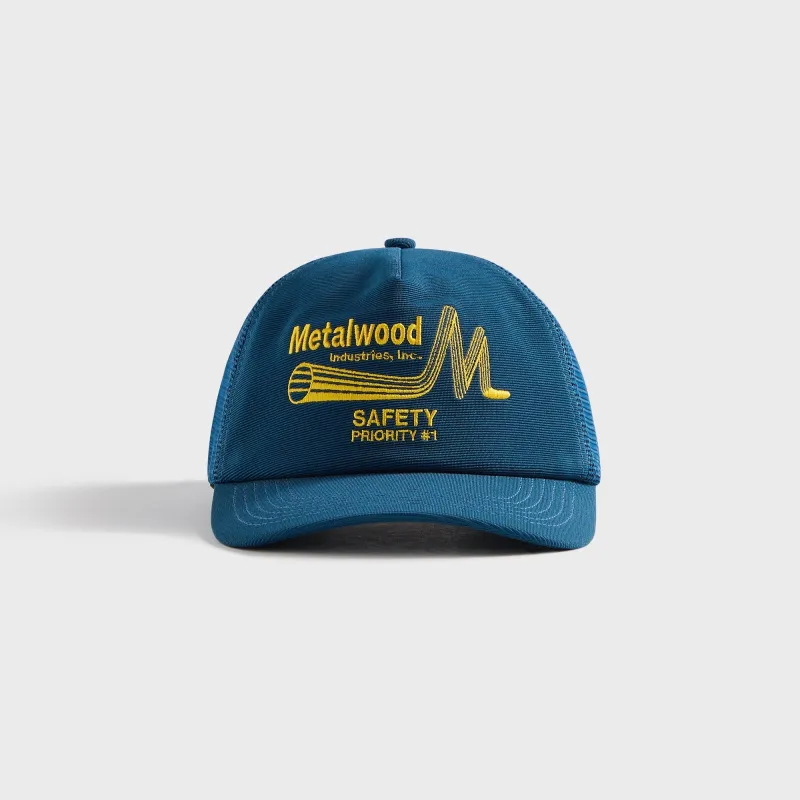 Metalwood Safety Trucker Cap - Blue sold by Kith