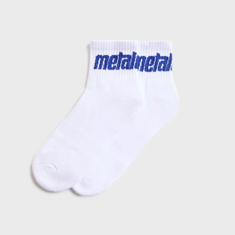 Metalwood Metal Logo Quarter Sock - White / Blurple sold by Kith