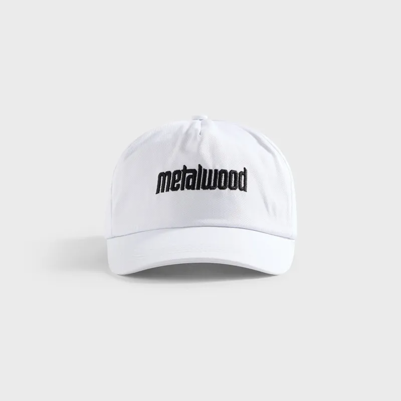 Metalwood Metal Logo 5 Panel Cap - White sold by Kith