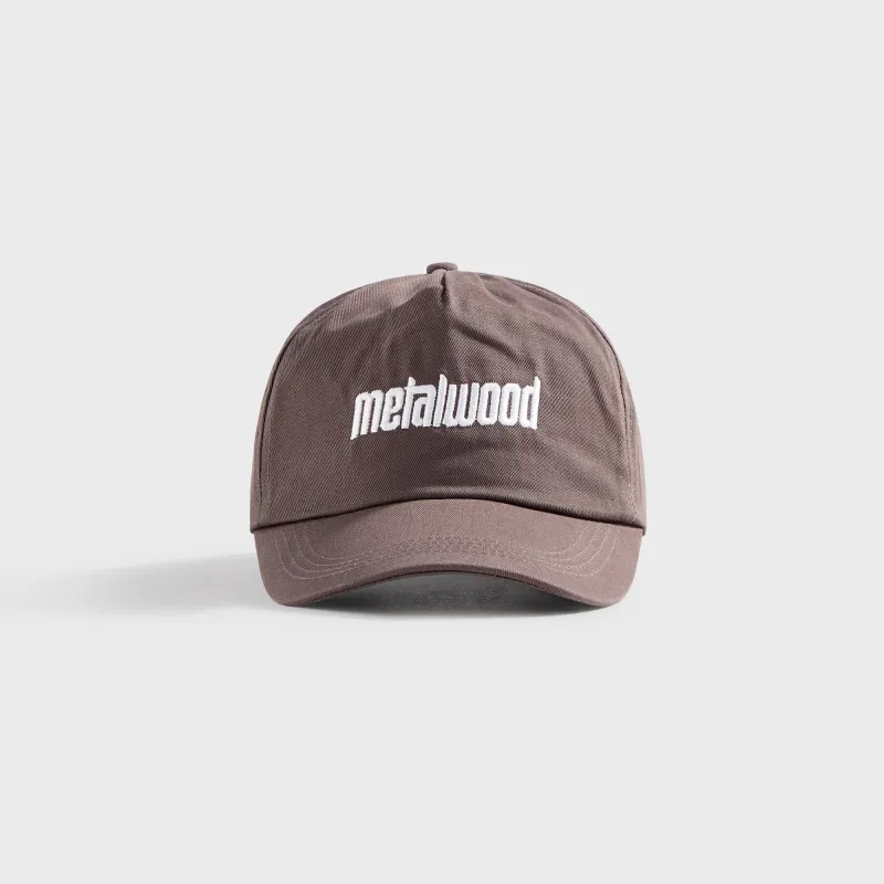 Metalwood Metal Logo 5 Panel Cap - Brown sold by Kith