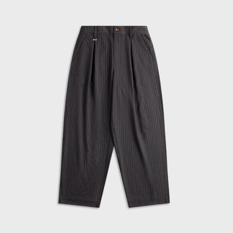Metalwood Elastic Waist Baggy Pant - Grey Pinstripe sold by Kith