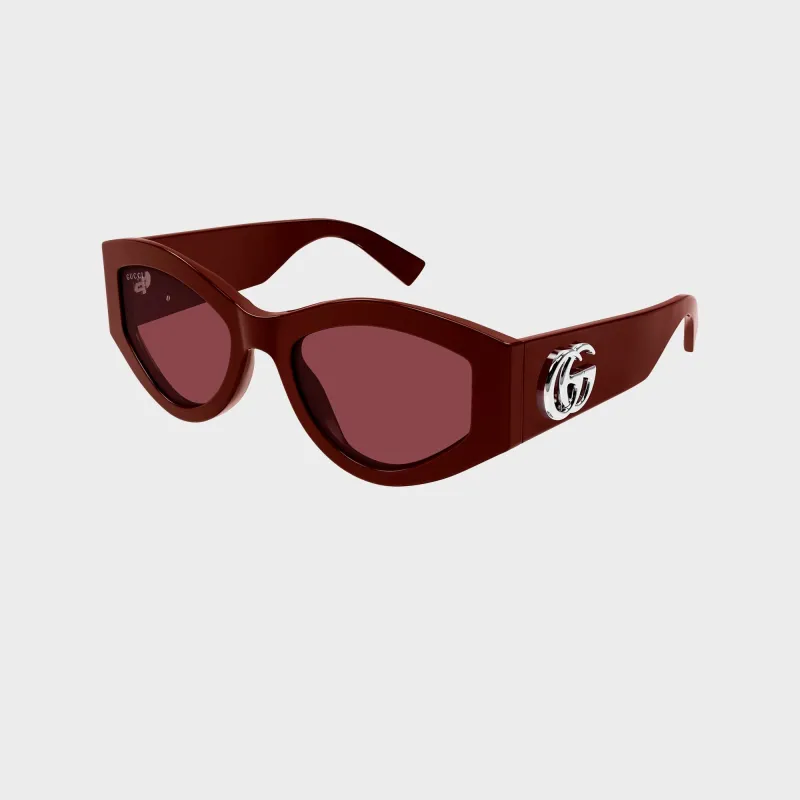 Gucci Cat Eye Sunglasses - Burgundy / Red sold by Kith