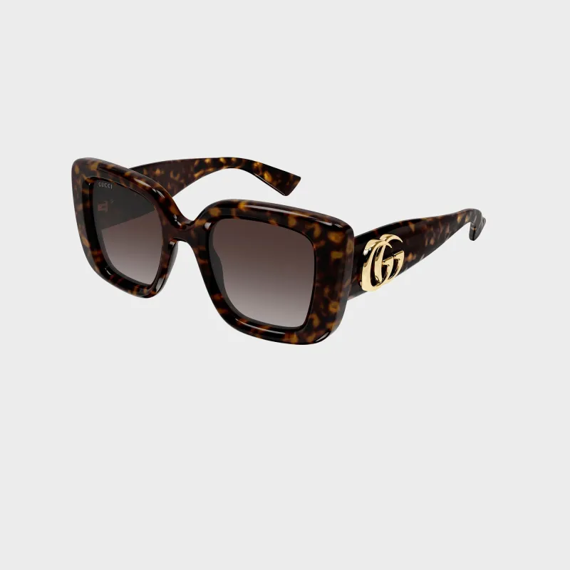 Gucci Butterfly Frame Sunglasses - Havana / Brown sold by Kith