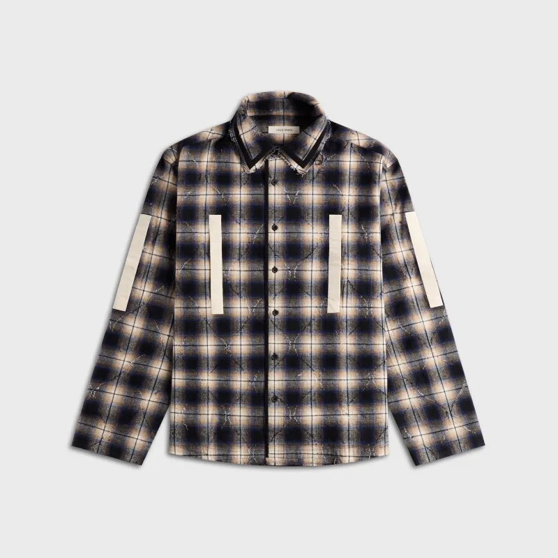 Craig Green Plaid Split Shirt - Navy Check sold by Kith