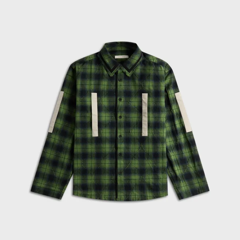 Craig Green Plaid Split Shirt - Green Check sold by Kith