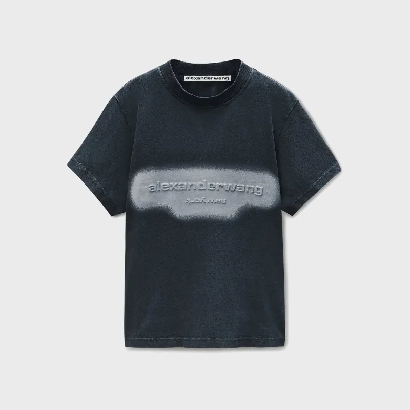 Alexander Wang Shrunken Tee with Embossed Graphic - Black made by Alexander Wang