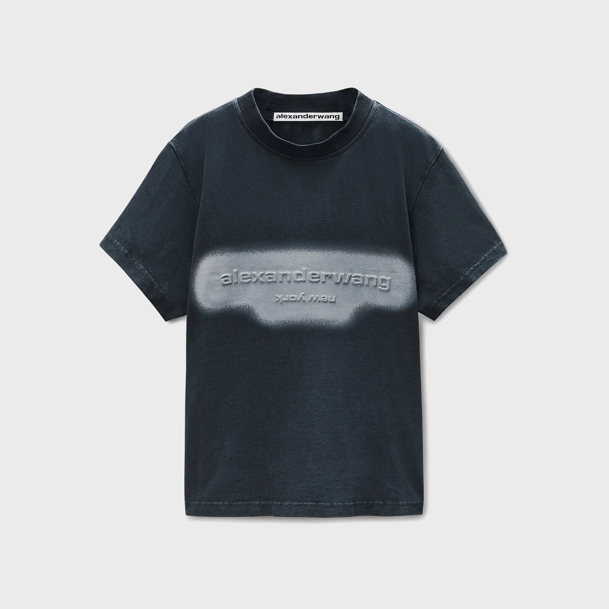 Alexander Wang Shrunken Tee with Embossed Graphic - Black sold by Kith