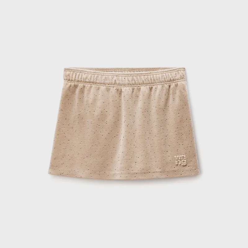 Alexander Wang Mid-Rise Mini Hotfix Skort - Taupe sold by Kith