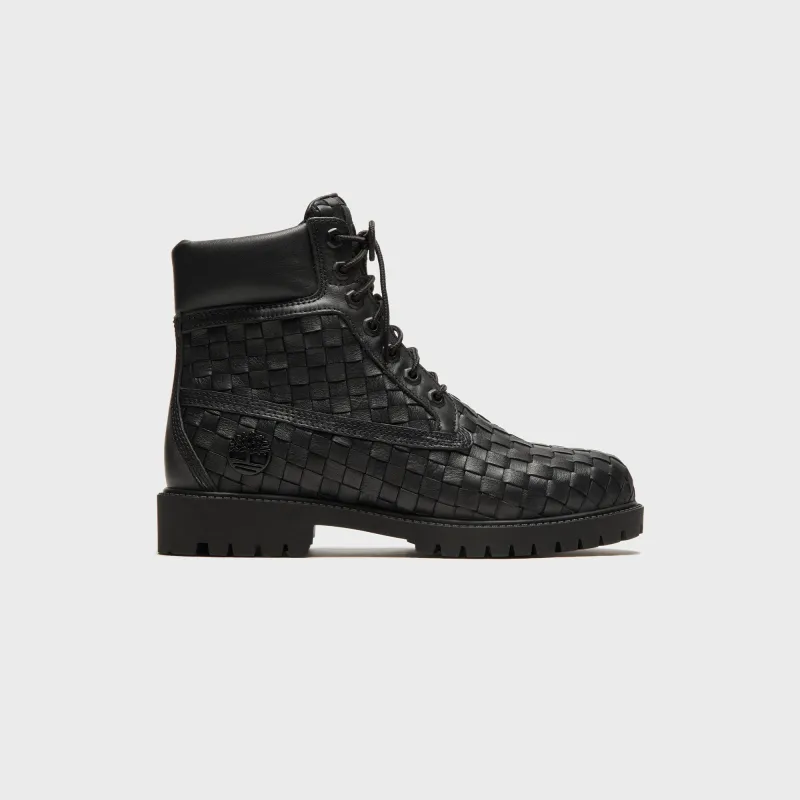 Timberland Woven 6-Inch Lace Up Full Grain Boot - Black made by Timberland