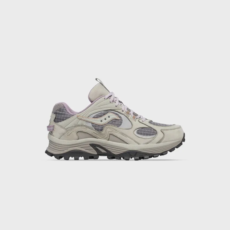 Saucony Grid Aura X - Dark Grey / Mud sold by Kith