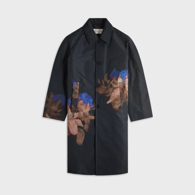 Dries Van Noten Thistle Print Wool Polyester Taffeta Jacket - Black sold by Kith