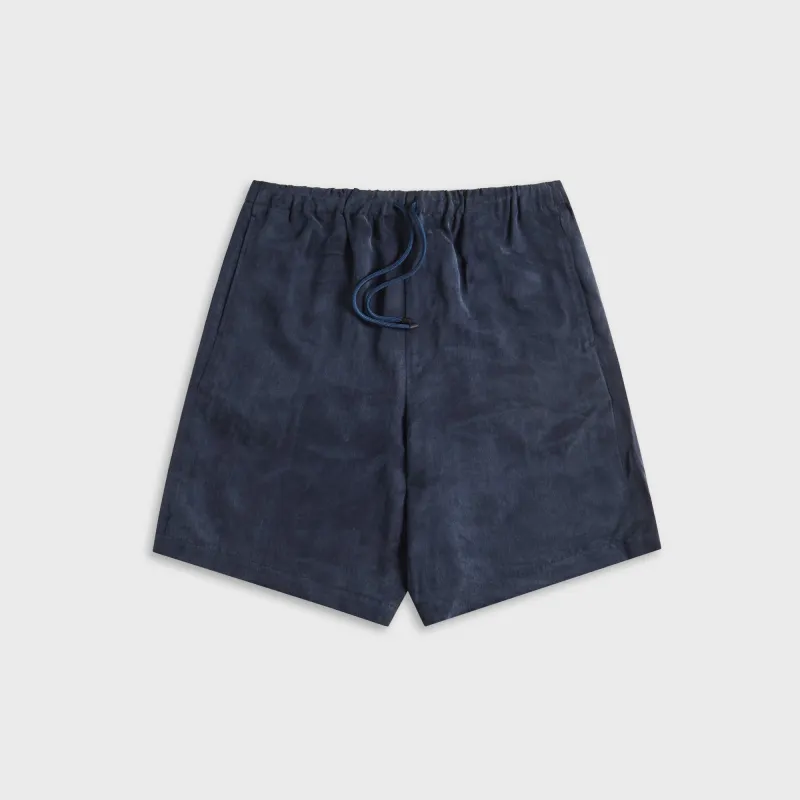 Dries Van Noten Sand Washed Cupro Short - Navy sold by Kith