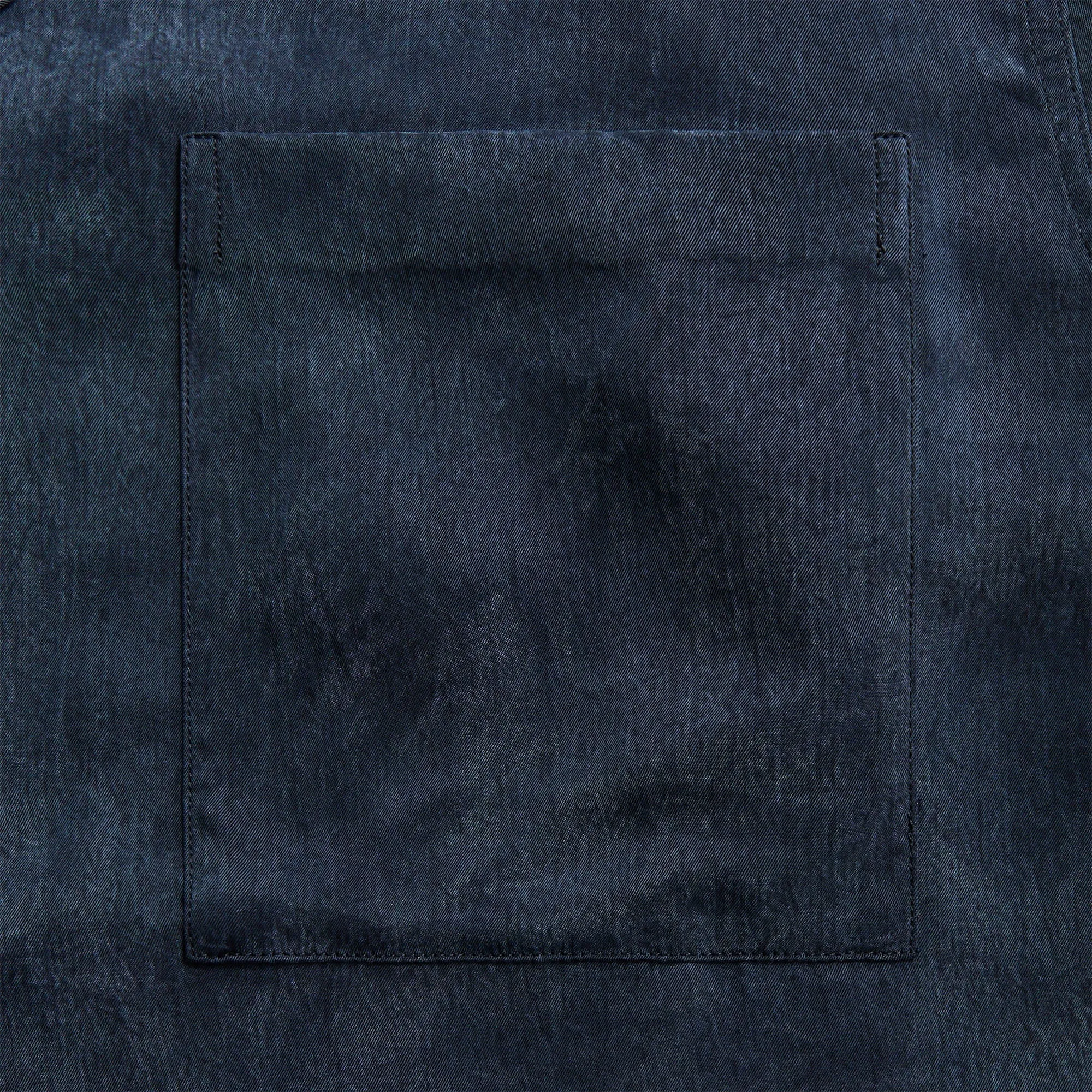 Dries Van Noten Sand Washed Cupro Shirt - Navy sold by Kith product image thumbnail 3