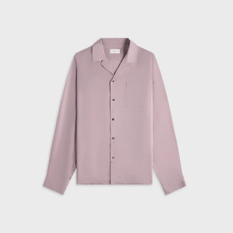 Dries Van Noten Sand Washed Cupro Shirt - Light Lilac sold by Kith