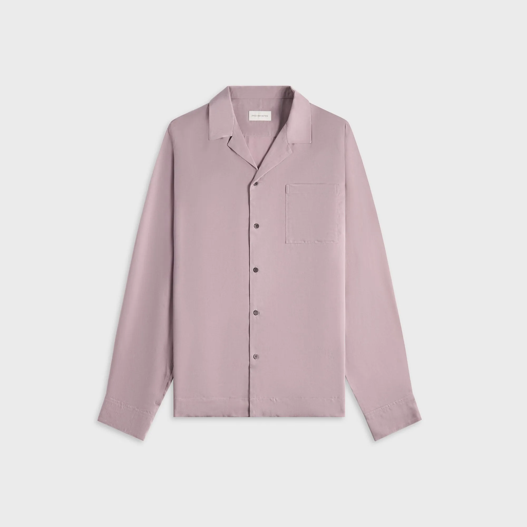 Dries Van Noten Sand Washed Cupro Shirt - Light Lilac sold by Kith