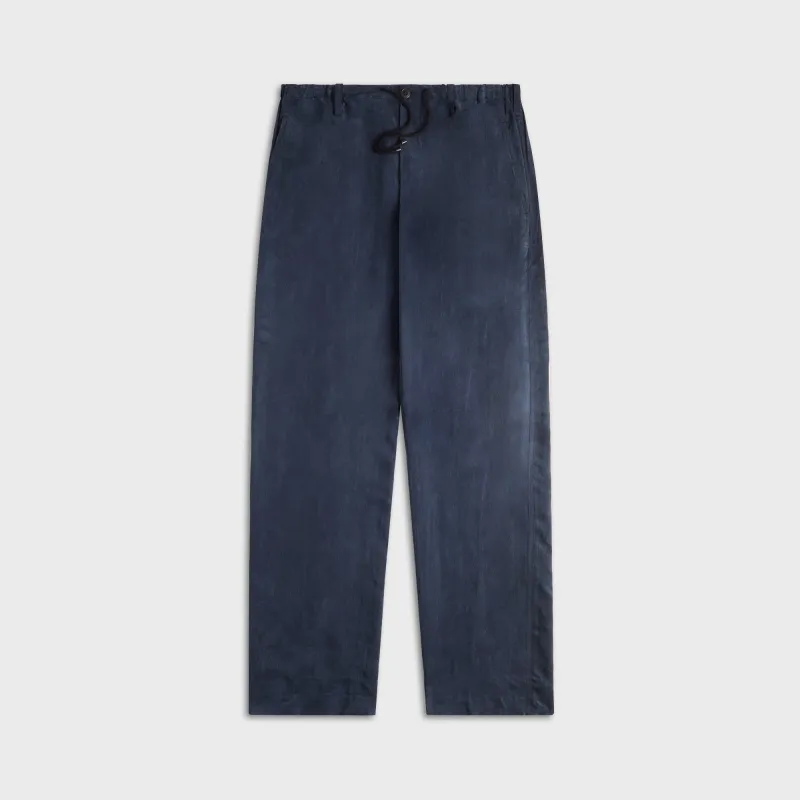 Dries Van Noten Sand Washed Cupro Pant - Navy sold by Kith