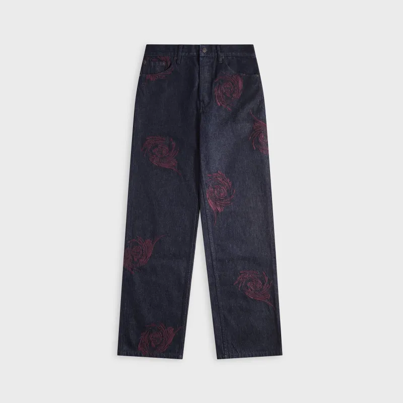 Dries Van Noten Pine Emb 1554 M.W.Pants - Indigo sold by Kith