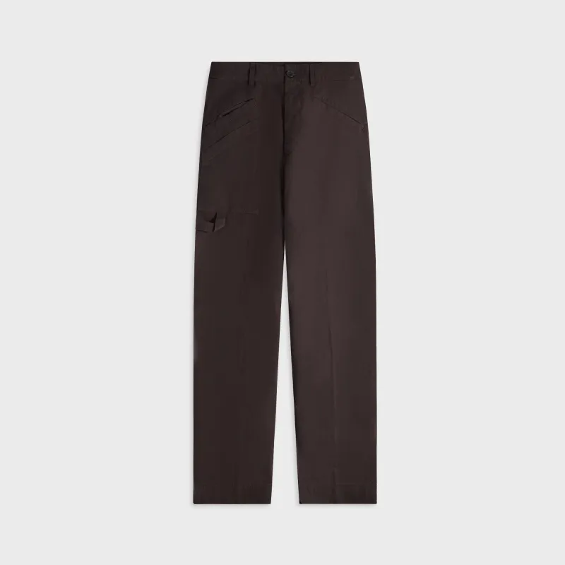 Dries Van Noten Overdyed Double Weave Compact Cotton Pant - Brown sold by Kith