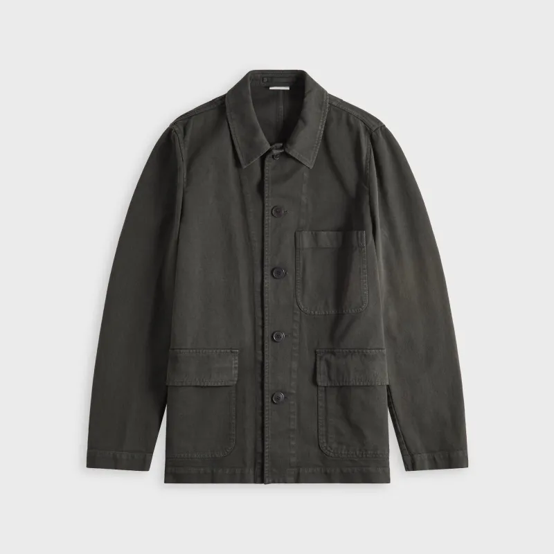 Dries Van Noten Overdye Compact Twill Cotton Jacket - Dark Grey sold by Kith