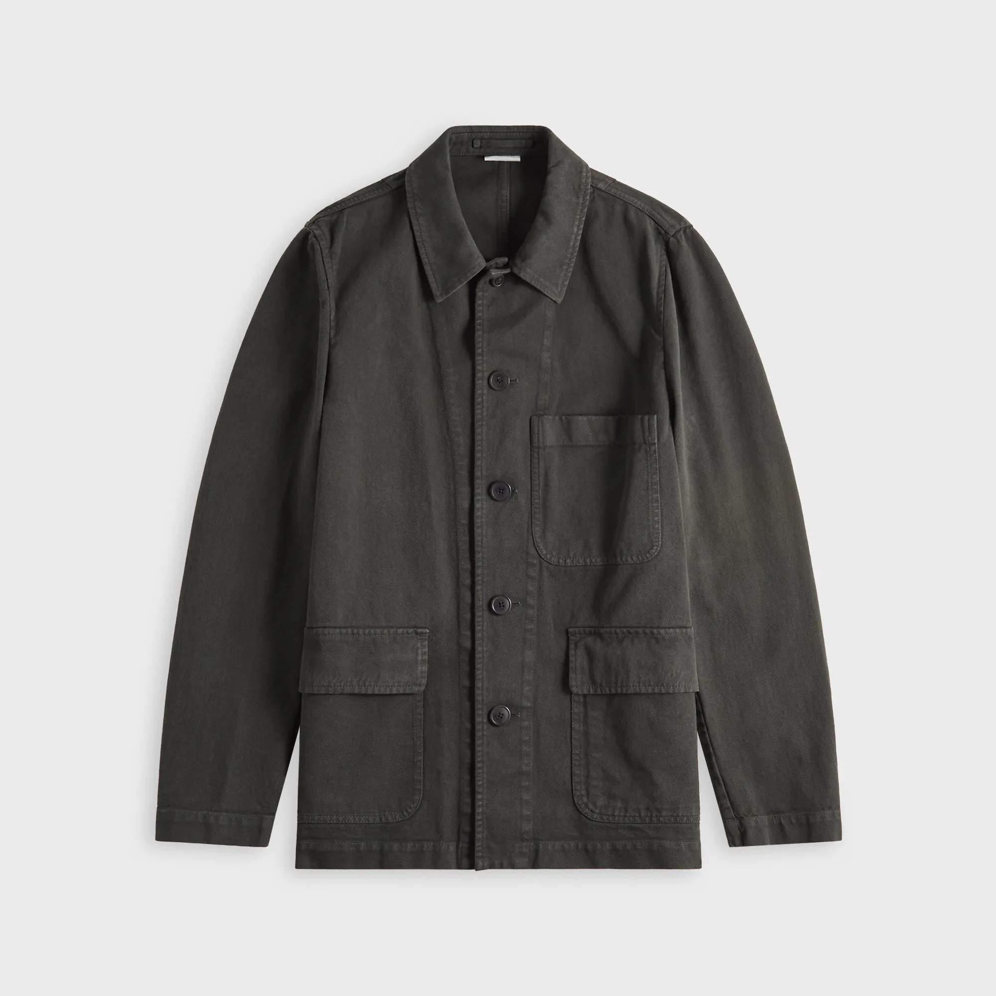 Dries Van Noten Overdye Compact Twill Cotton Jacket - Dark Grey sold by Kith