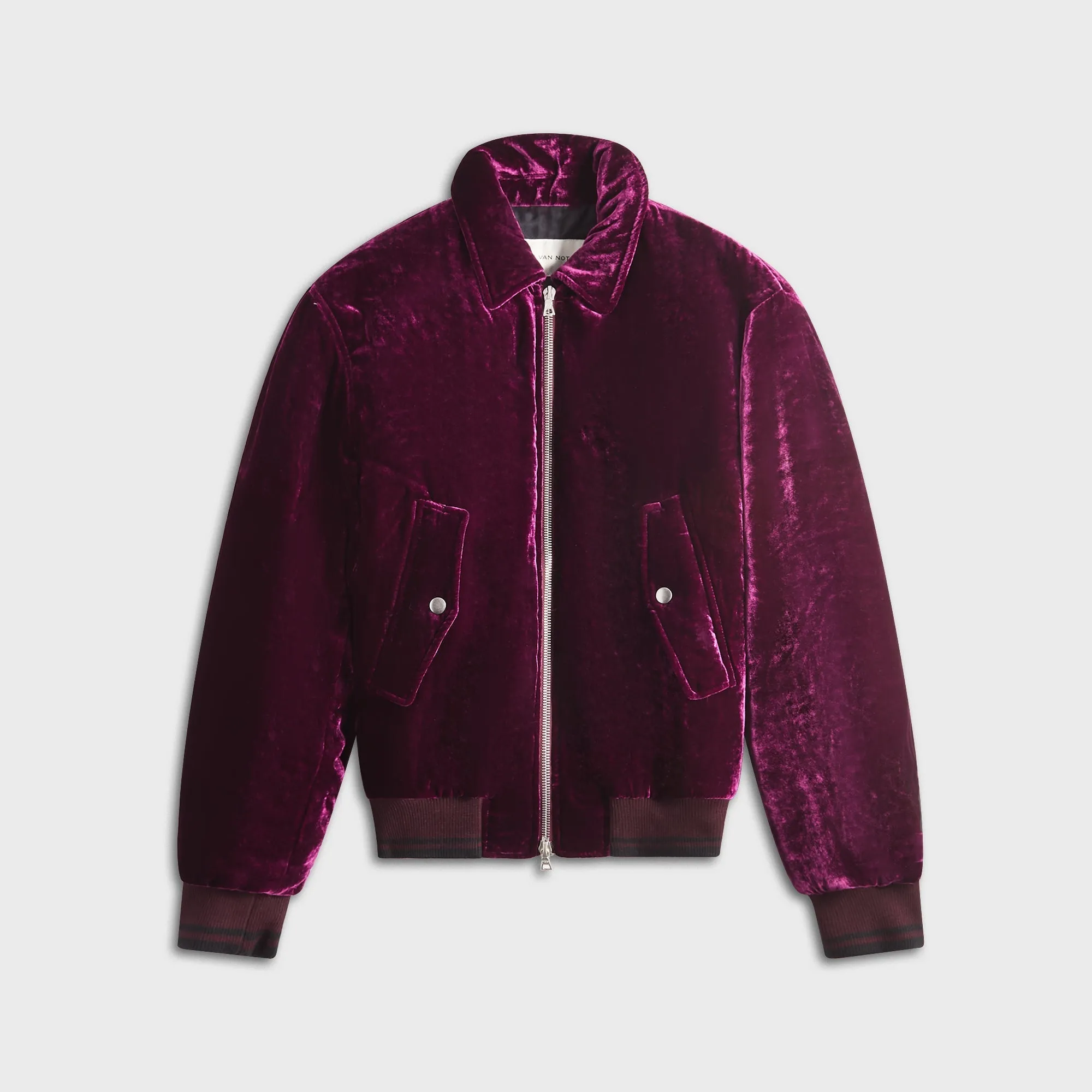 Dries Van Noten Fluid Viscose Silk Velvet Jacket - Violet sold by Kith