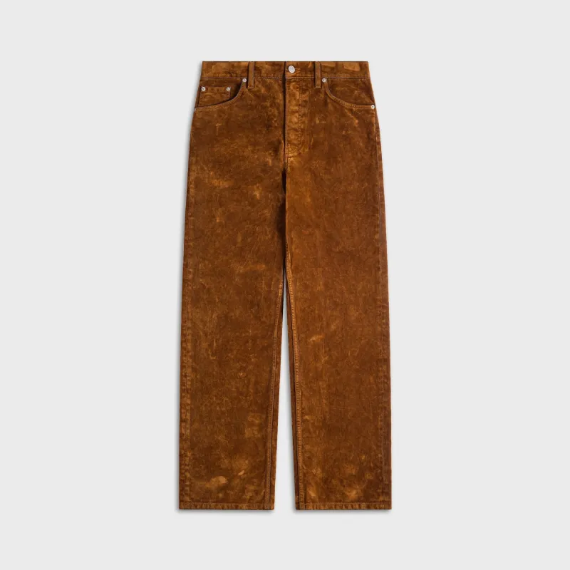 Dries Van Noten Flocked Rinse Wash Pant - Umber sold by Kith