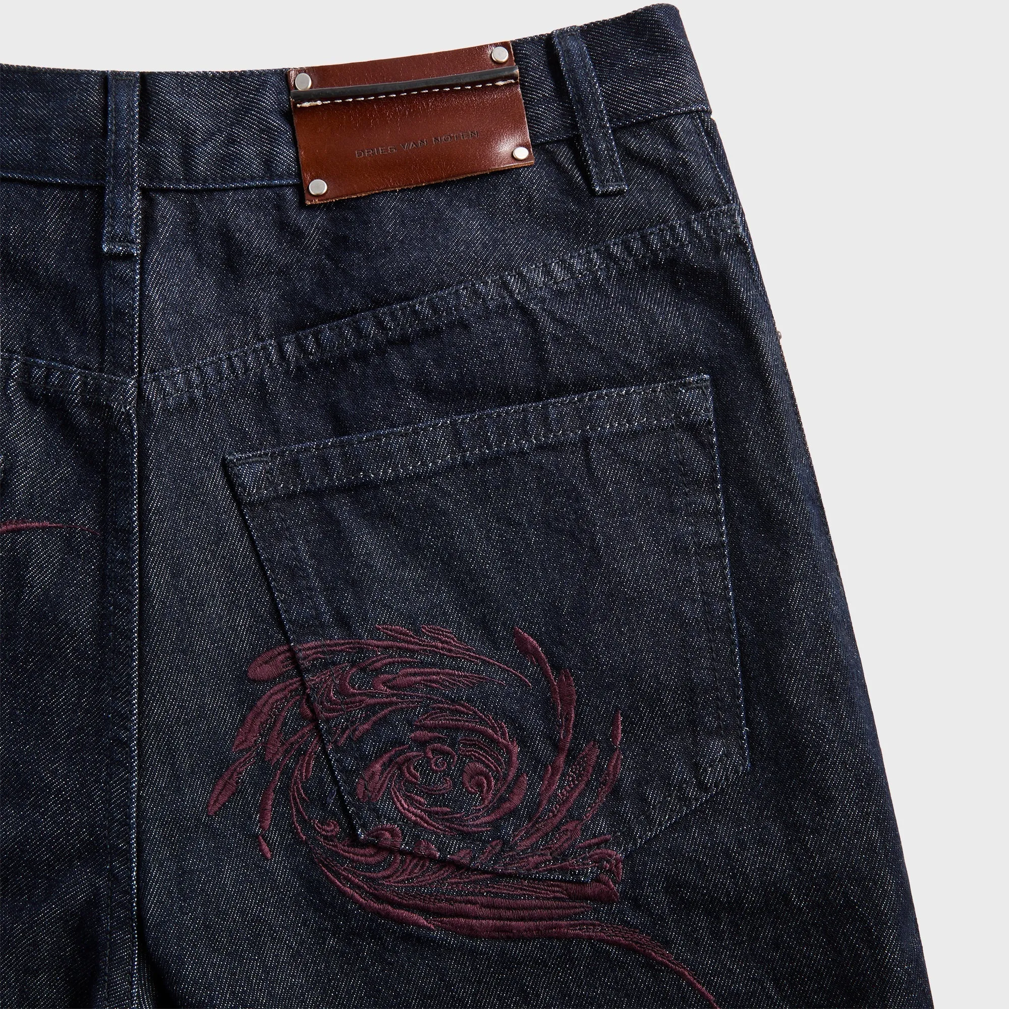 Dries Van Noten Embroidered Denim Bermuda Shorts - Indigo sold by Kith product image thumbnail 3