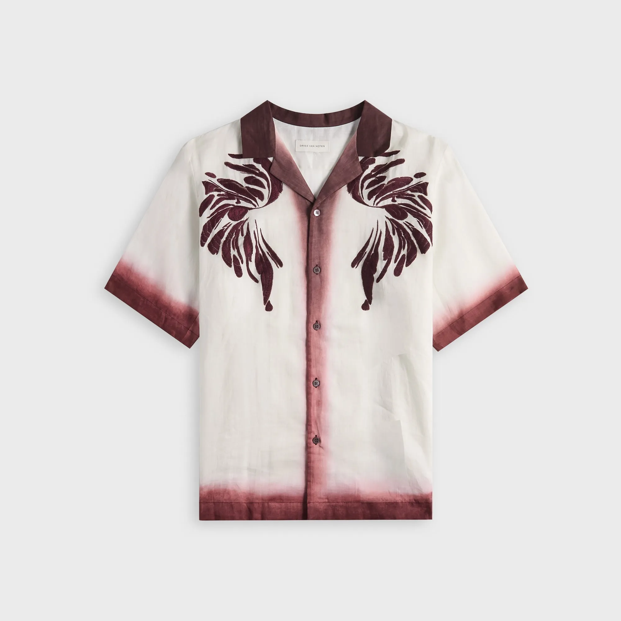 Dries Van Noten Carltone Emb 1268 M.W.Shirt - Burgundy sold by Kith