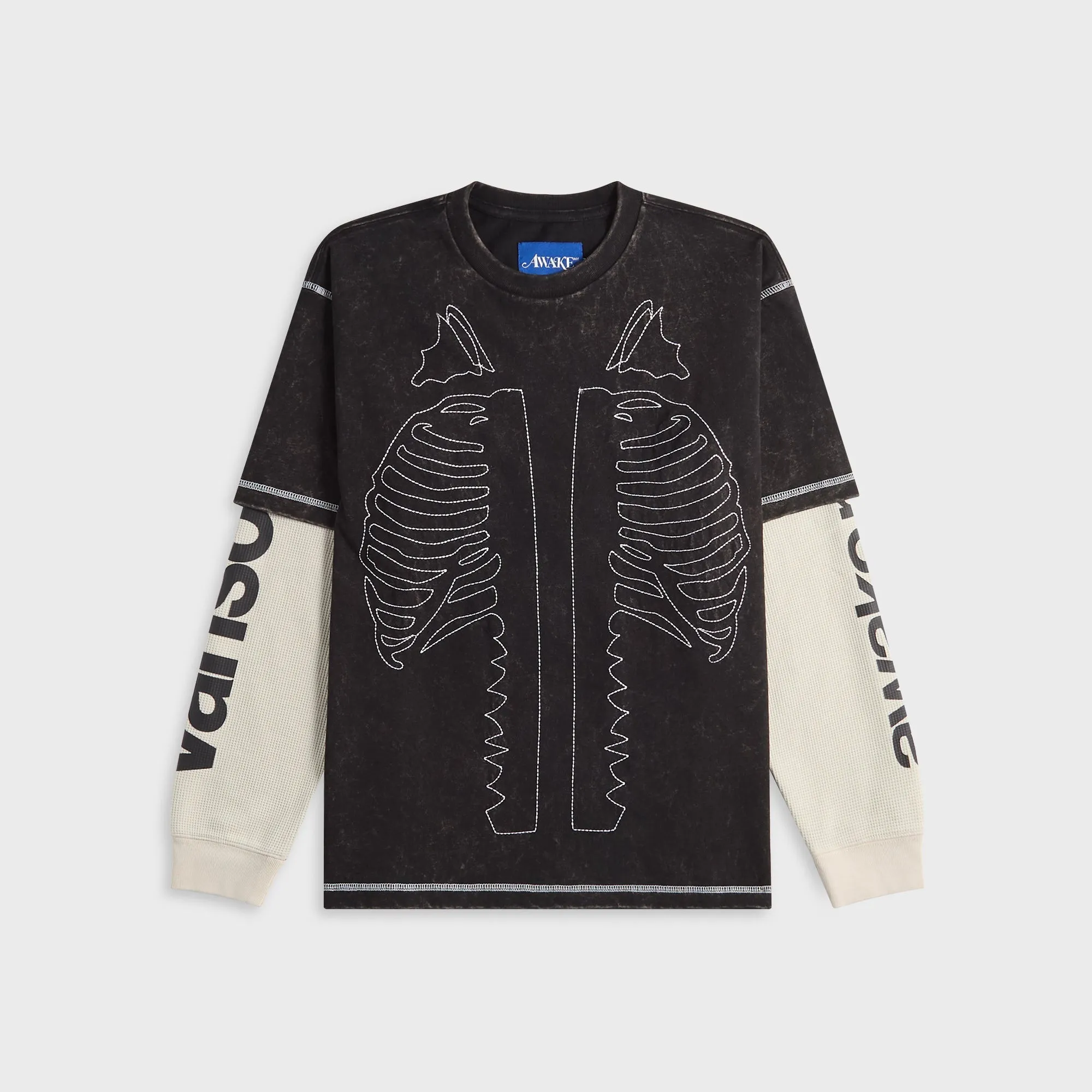 Awake NY Vanson Bones Waffle Tee - Black sold by Kith