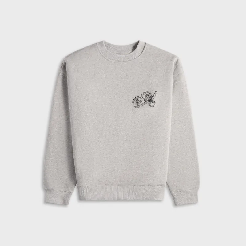 Awake NY Script Crew Neck - Heather Grey sold by Kith