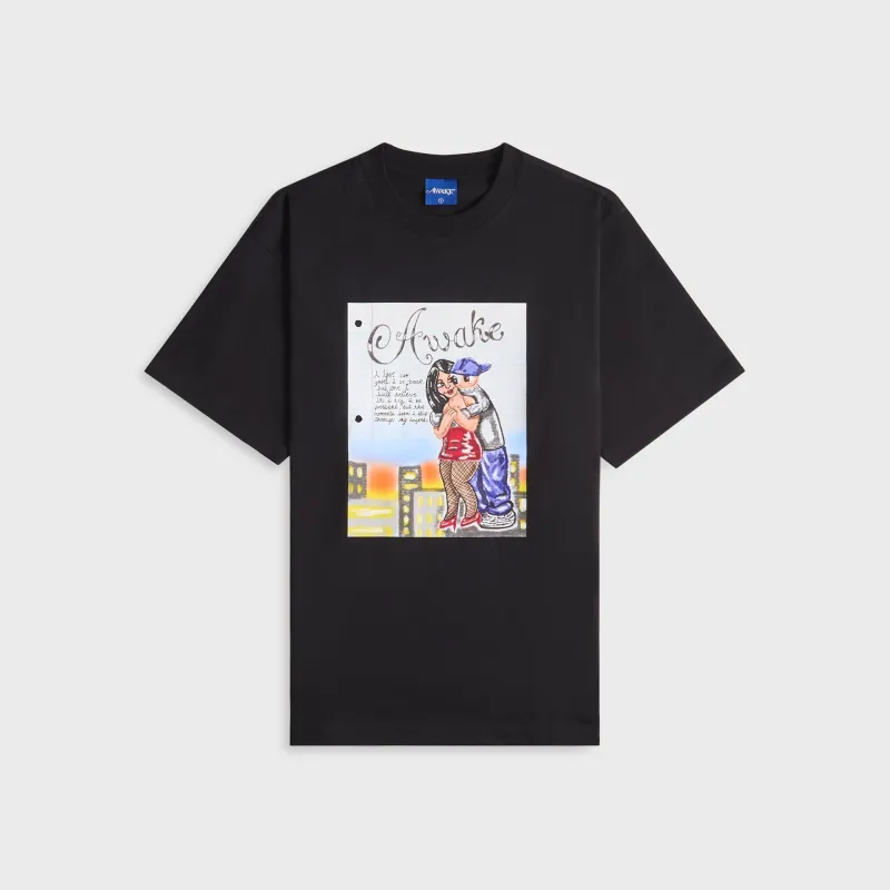 Awake NY Hug Tee - Black sold by Kith