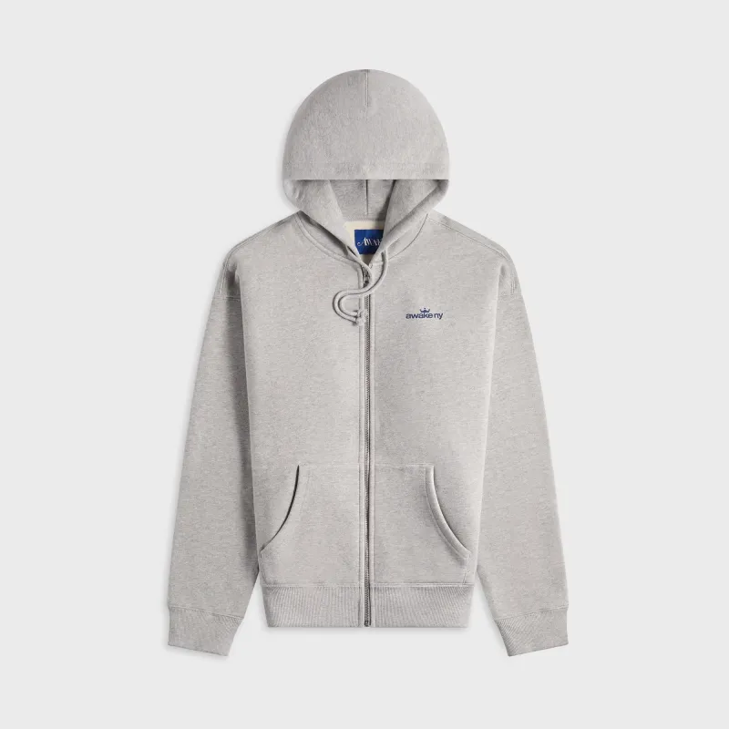 Awake NY Crown Logo Full-Zip Hoodie - Heather Grey sold by Kith