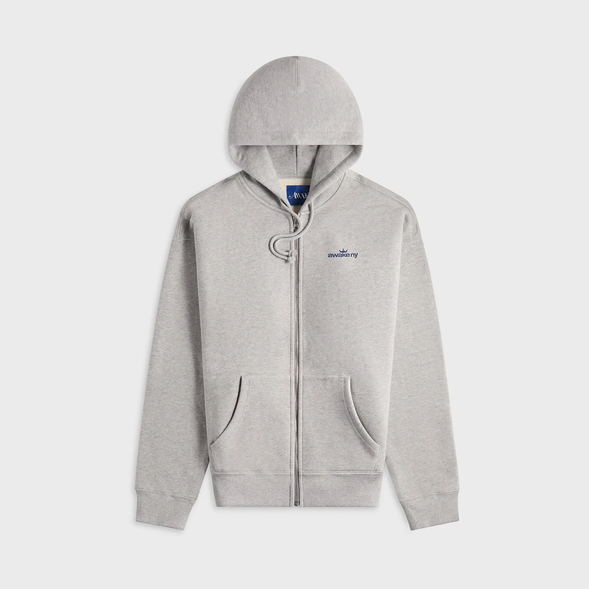 Awake NY Crown Logo Full-Zip Hoodie - Heather Grey sold by Kith