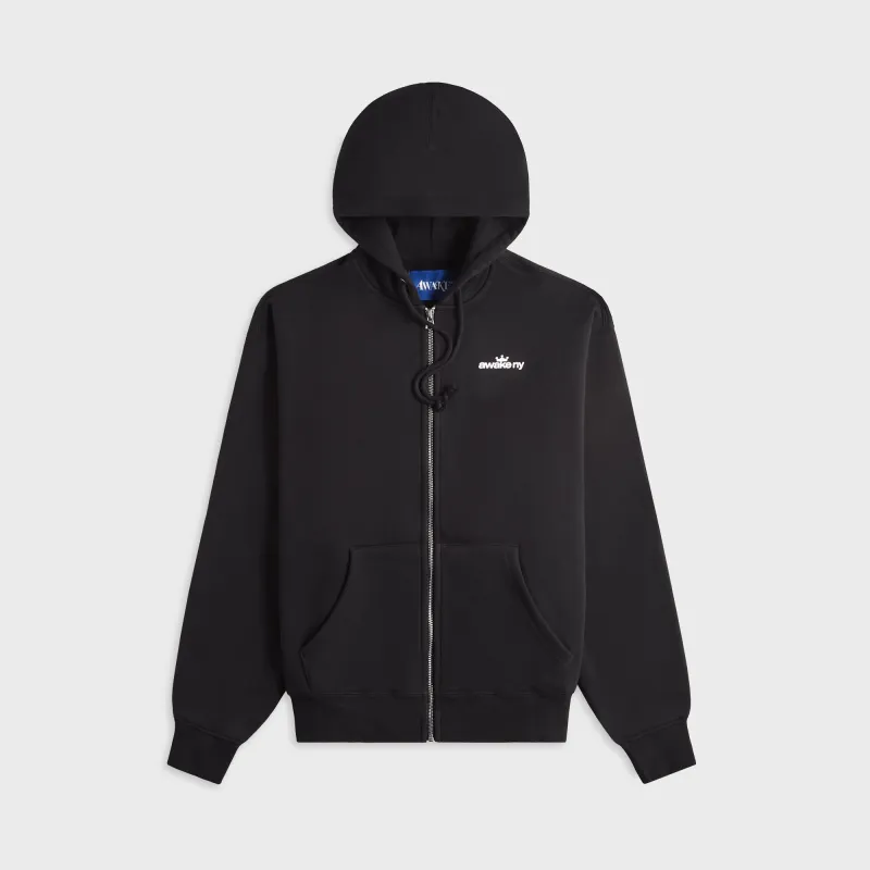Awake NY Crown Logo Full-Zip Hoodie - Black sold by Kith