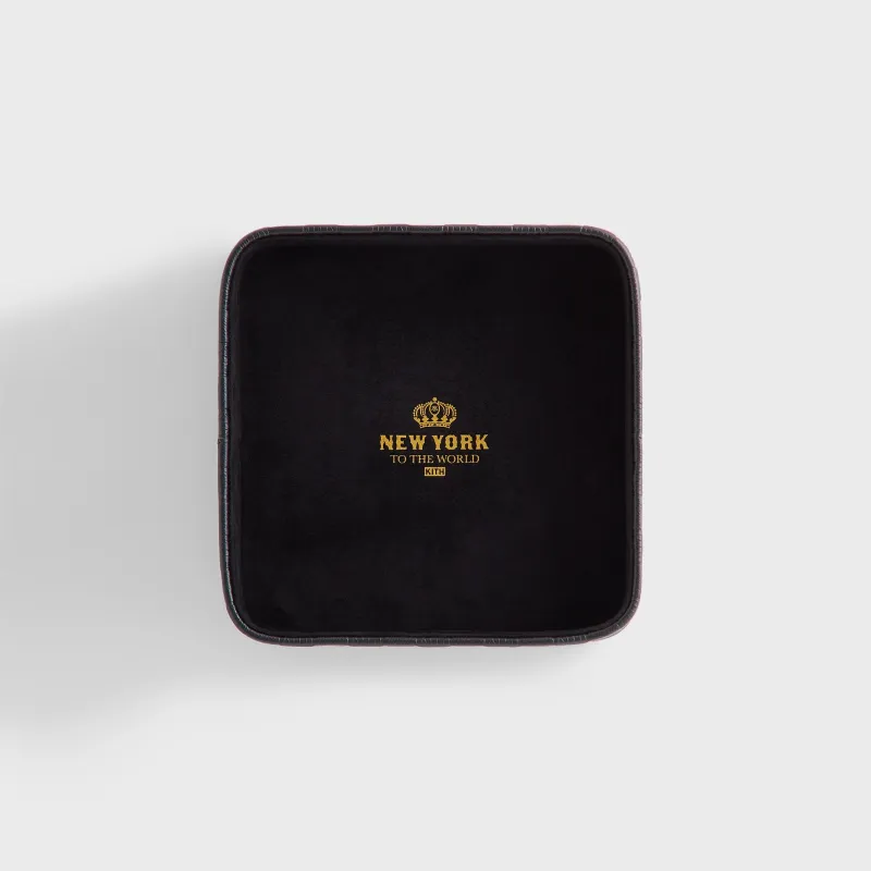 Kithmas Monogram Leather Catchall Tray - Black sold by Kith