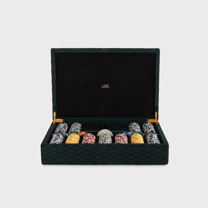 Kithmas Monogram Debossed Suede Poker Set - Stadium sold by Kith