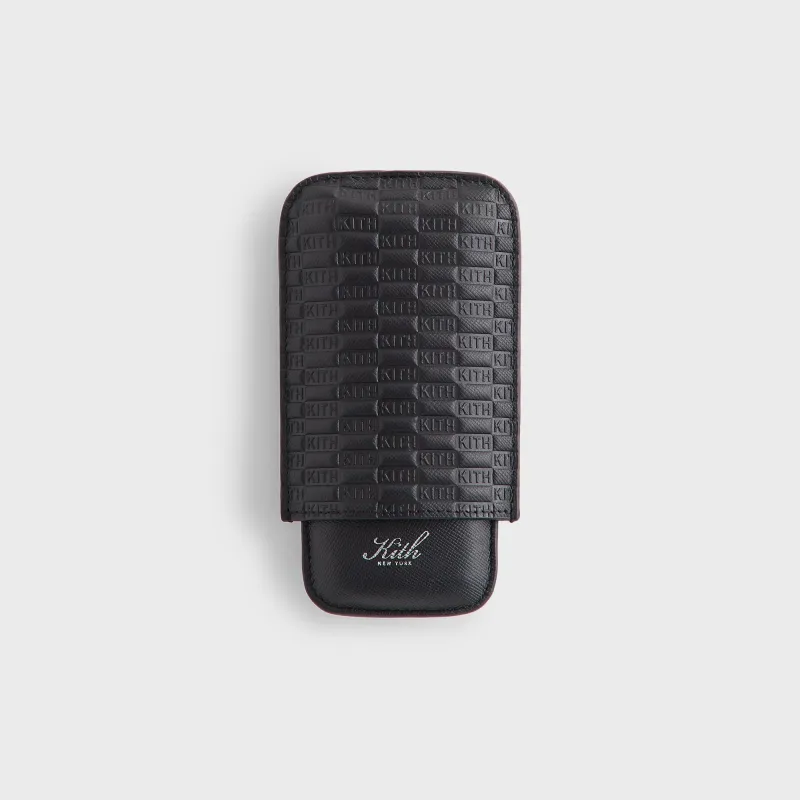 Kithmas Monogram Saffiano Leather Cigar Case - Black sold by Kith