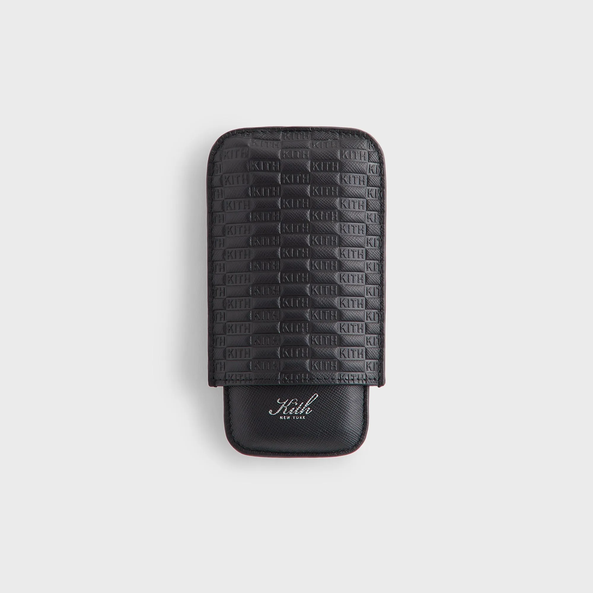 Kith Monogram Saffiano Leather Cigar Case - Black sold by Kith