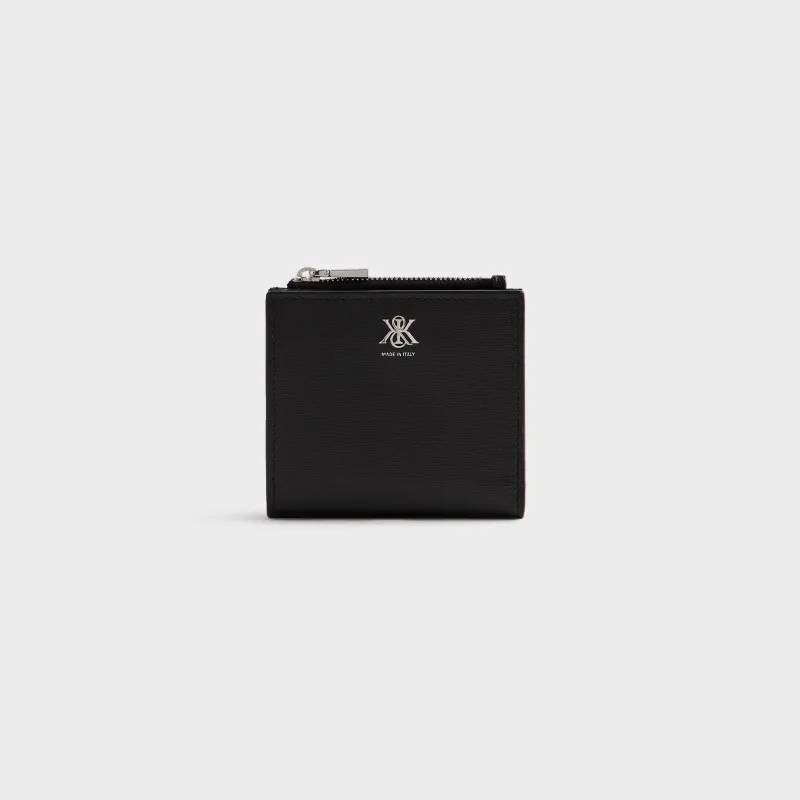 Kith Saffiano Leather Snap Wallet - Black sold by Kith