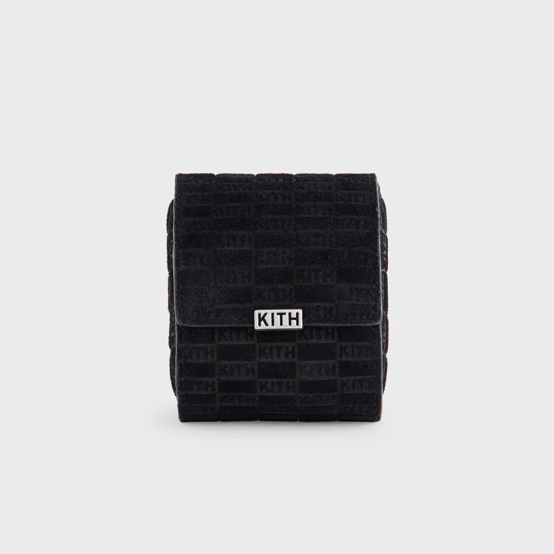Kithmas Monogram Suede Leather Single Watch Roll - Black sold by Kith
