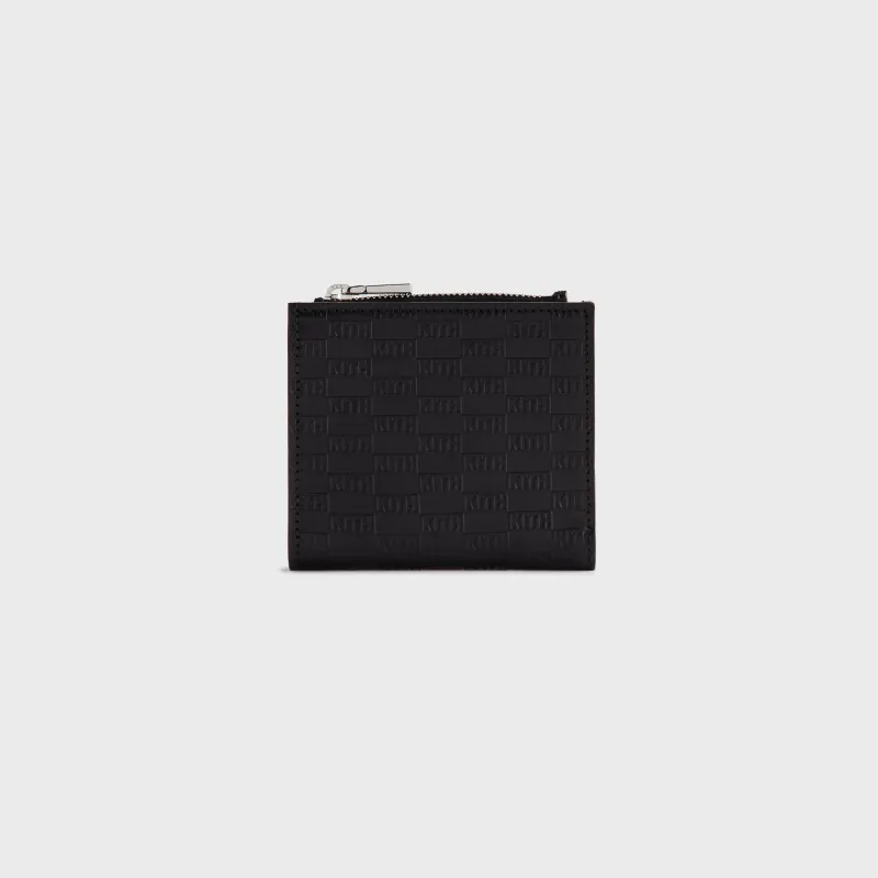 Kithmas Monogram Leather Snap Wallet - Black sold by Kith