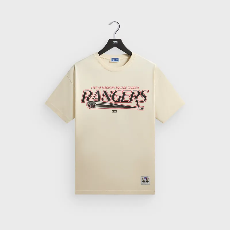 Kith for the New York Rangers Madison Square Garden Puck Vintage Tee - Sandrift sold by Kith
