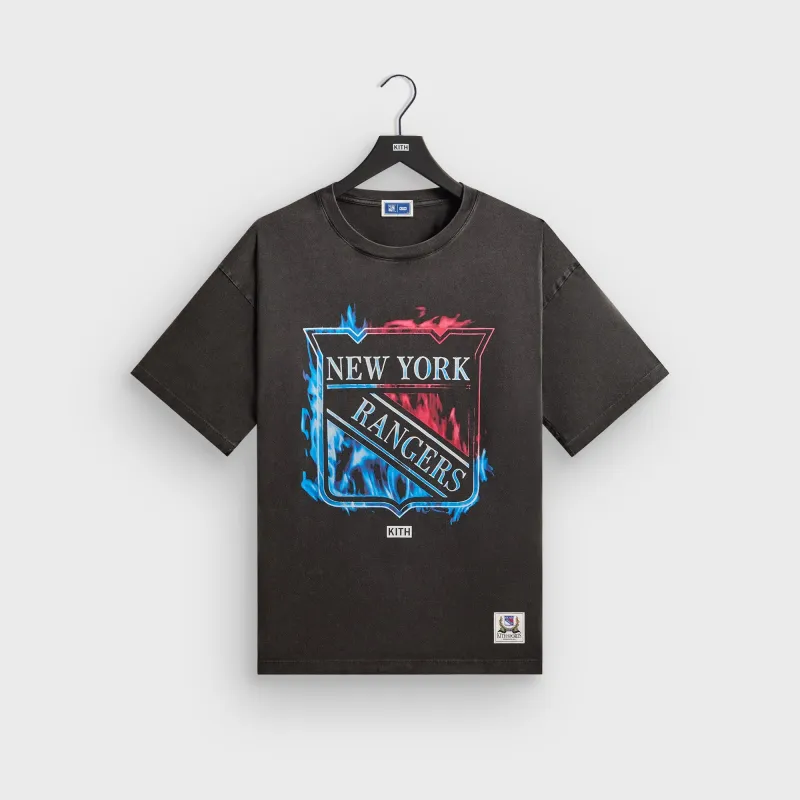 Kith for the New York Rangers Fire Vintage Jones Tee - Black sold by Kith