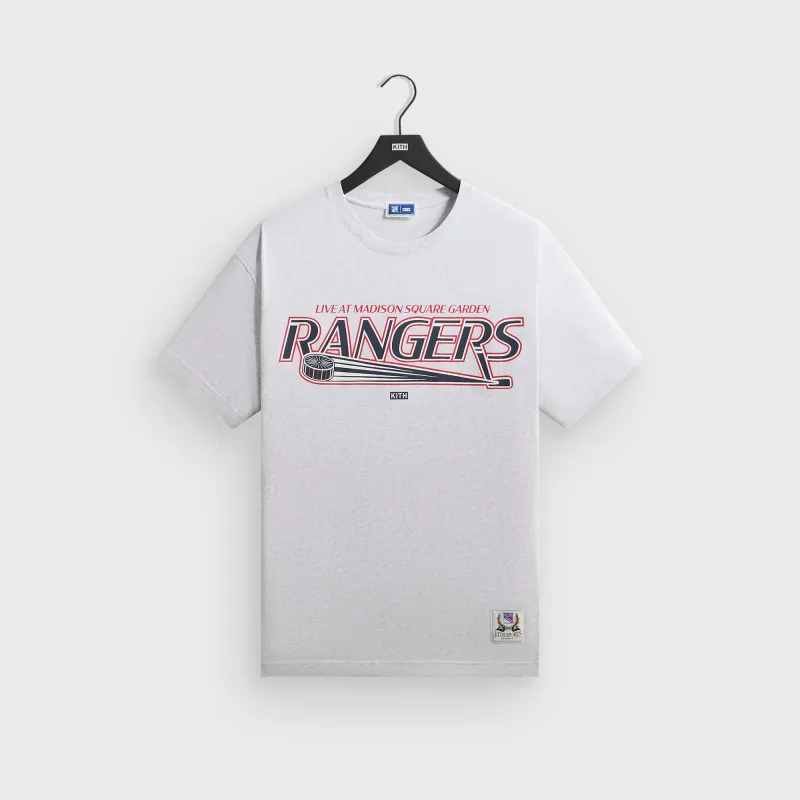 Kith for the New York Rangers Madison Square Garden Puck Vintage Tee - Light Heather Grey sold by Kith