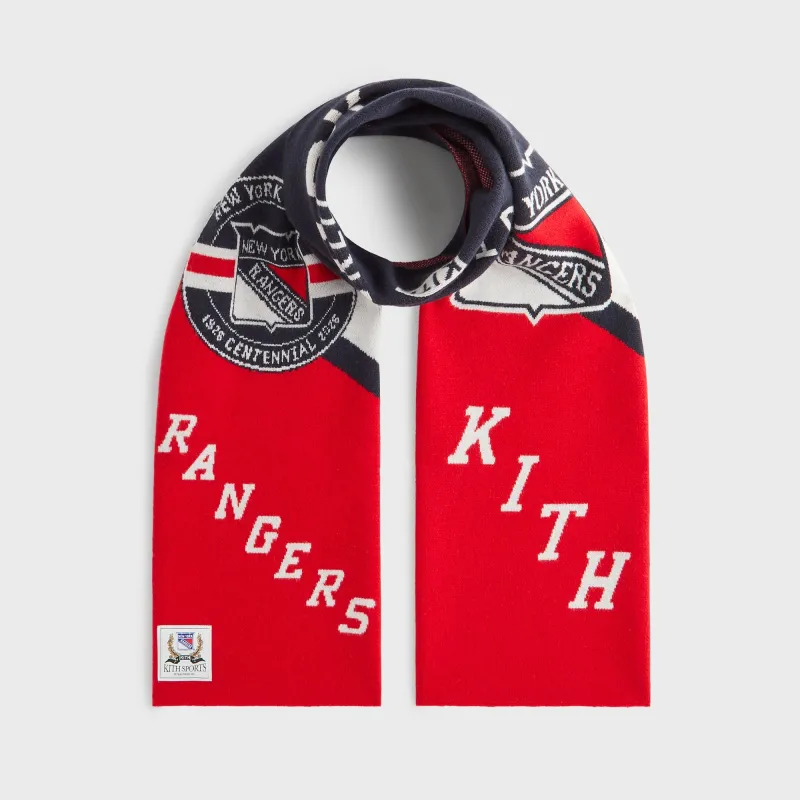 Kith for the New York Rangers Centennial Jacquard Knit Scarf - Nocturnal sold by Kith