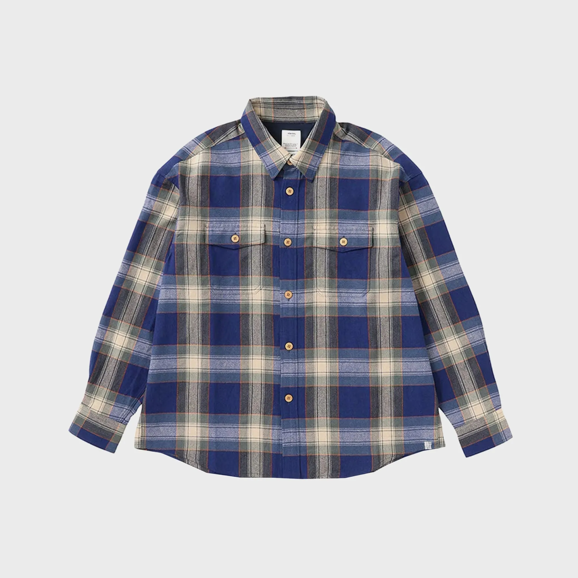 Visvim Lumber Check Long Sleeve Shirt - Blue sold by Kith